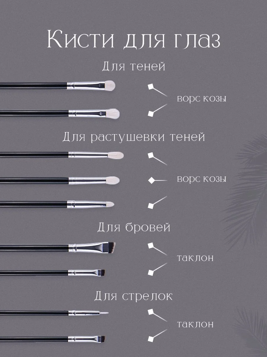 Профессиональные кисти для макияжа из натурального ворса