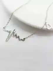 Серебряный женская цепочка ожерелье с подвеской сердцебиение