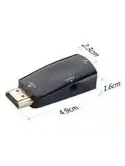 Черный портативный адаптер переходник конвертер HDMI - VGA с аудио выходом 3,5 mm