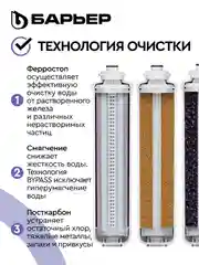 Комплект картриджей для фильтра под мойку БАРЬЕР ЭКСПЕРТ Комплекс, от накипи и железа