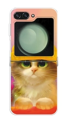 Чехол на Samsung Galaxy Z Flip 6 / Самсунг Z Flip 6 прозрачный, с рисунком, защита камеры