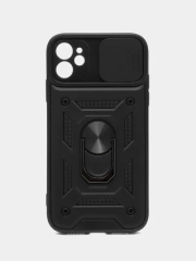 Чехол для iPhone 11 / Айфон 11 противоударный, с металлической подставкой кольцом