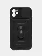 Чехол для iPhone 11 / Айфон 11 противоударный, с металлической подставкой кольцом