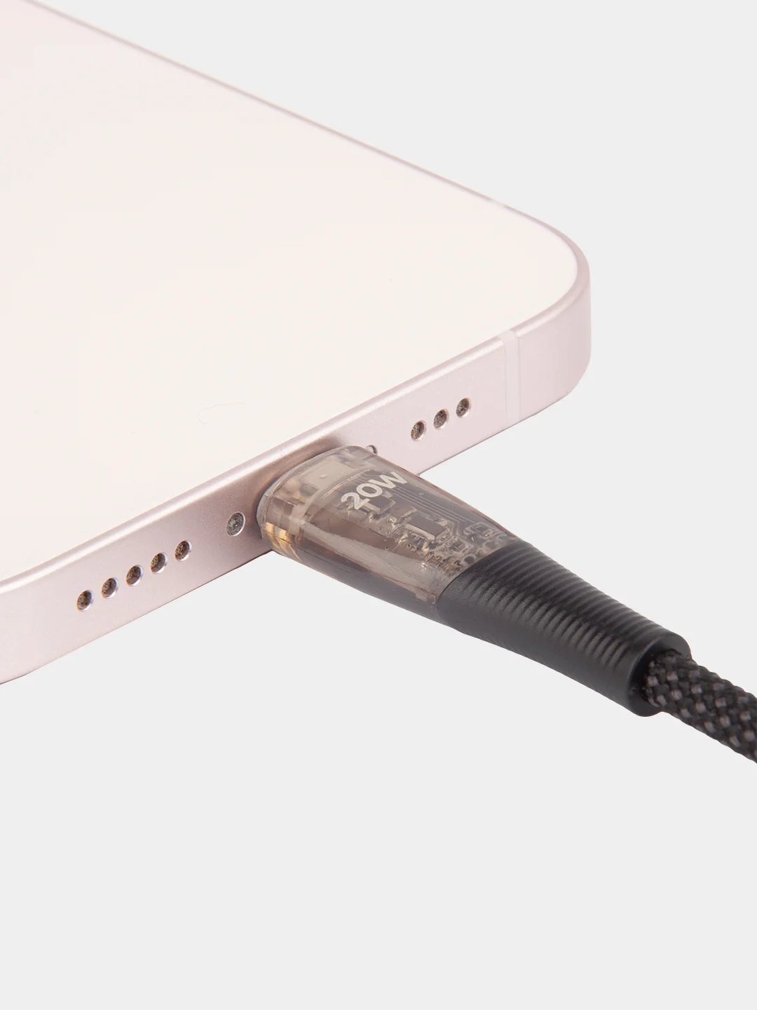 Угольный кабель Type-C to Type-C / Lightning to USB-C для быстрой зарядки телефона BROSCORP 1 м