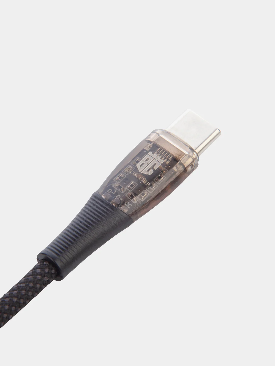 Угольный кабель Type-C to Type-C / Lightning to USB-C для быстрой зарядки телефона BROSCORP 1 м