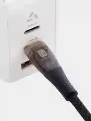 Черный кабель Type-C to Type-C / Lightning to USB-C для быстрой зарядки телефона BROSCORP 1 м