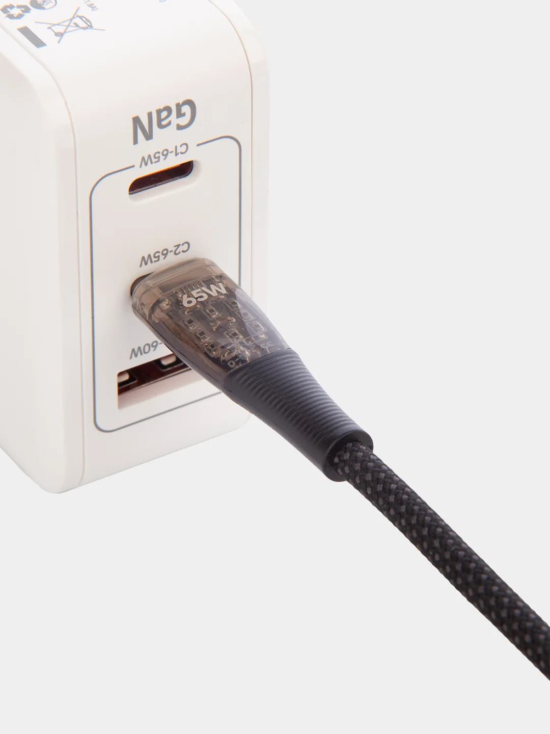 Черный кабель Type-C to Type-C / Lightning to USB-C для быстрой зарядки телефона BROSCORP 1 м