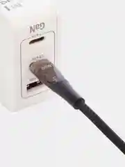Черный кабель Type-C to Type-C / Lightning to USB-C для быстрой зарядки телефона BROSCORP 1 м