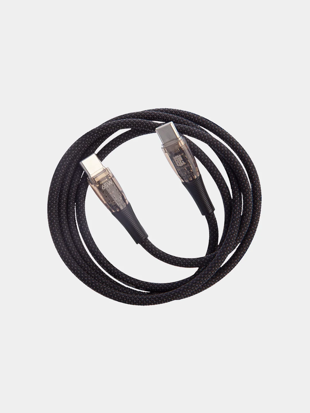 Черный кабель Type-C to Type-C / Lightning to USB-C для быстрой зарядки телефона BROSCORP 1 м