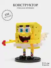 Белый детский 3D конструктор, игрушка развивающая, герои мультфильма Спанч Боб, Патрик
