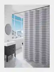 Серый штора для ванной комнаты тканевая, Клетка 180x180 см