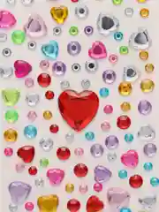 Конфетный стразы самоклеящиеся сердечки, кружочки, цветы
