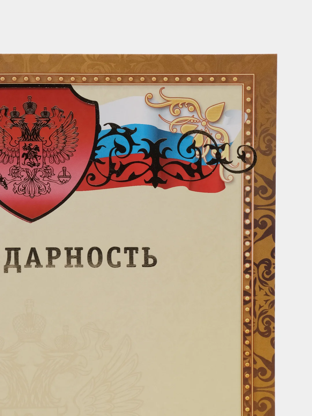 Бронзовый благодарность, благодарственное письмо, герб РТ, герб РФ, размер 21*29,7 см