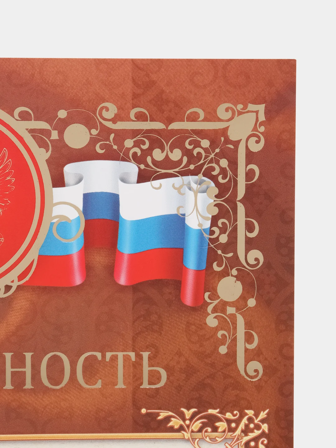 Золотой благодарность, благодарственное письмо, герб РТ, герб РФ, размер 21*29,7 см