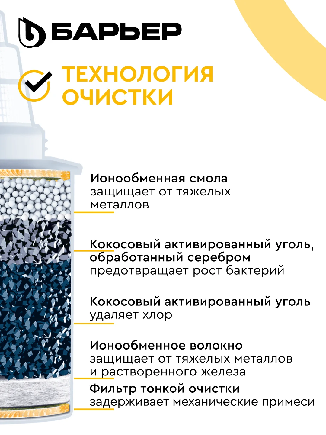 Комплект кассет для фильтров-кувшинов Барьер Классик, 3 штуки, удаляет хлор