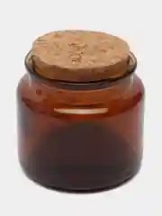 Коричневый стеклянная банка с деревянной крышкой / баночка для свечей объем 100 / 200 мл