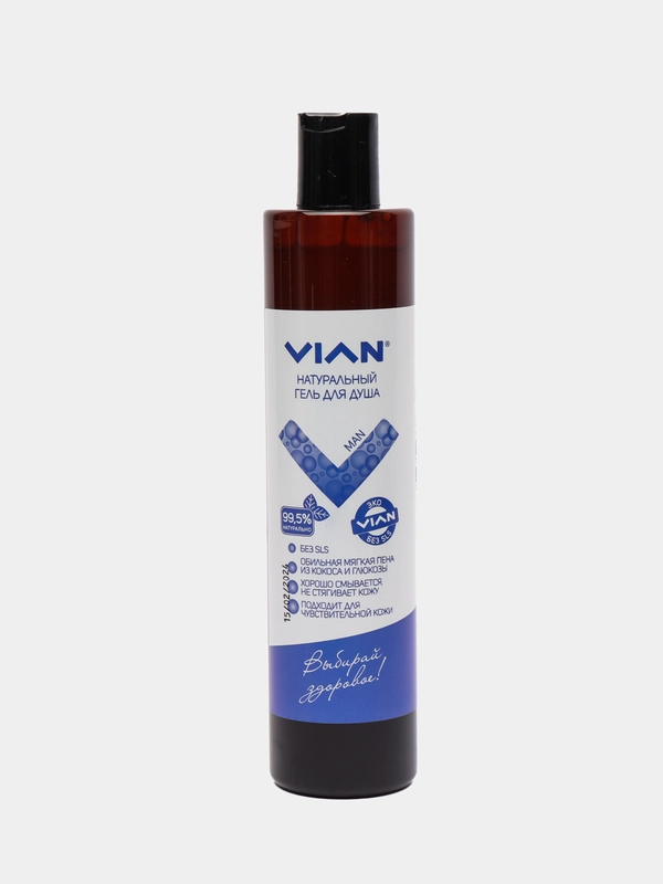 Натуральный бессульфатный гель для душа для мужчин VIAN MAN ВИАН МЭН  350 г