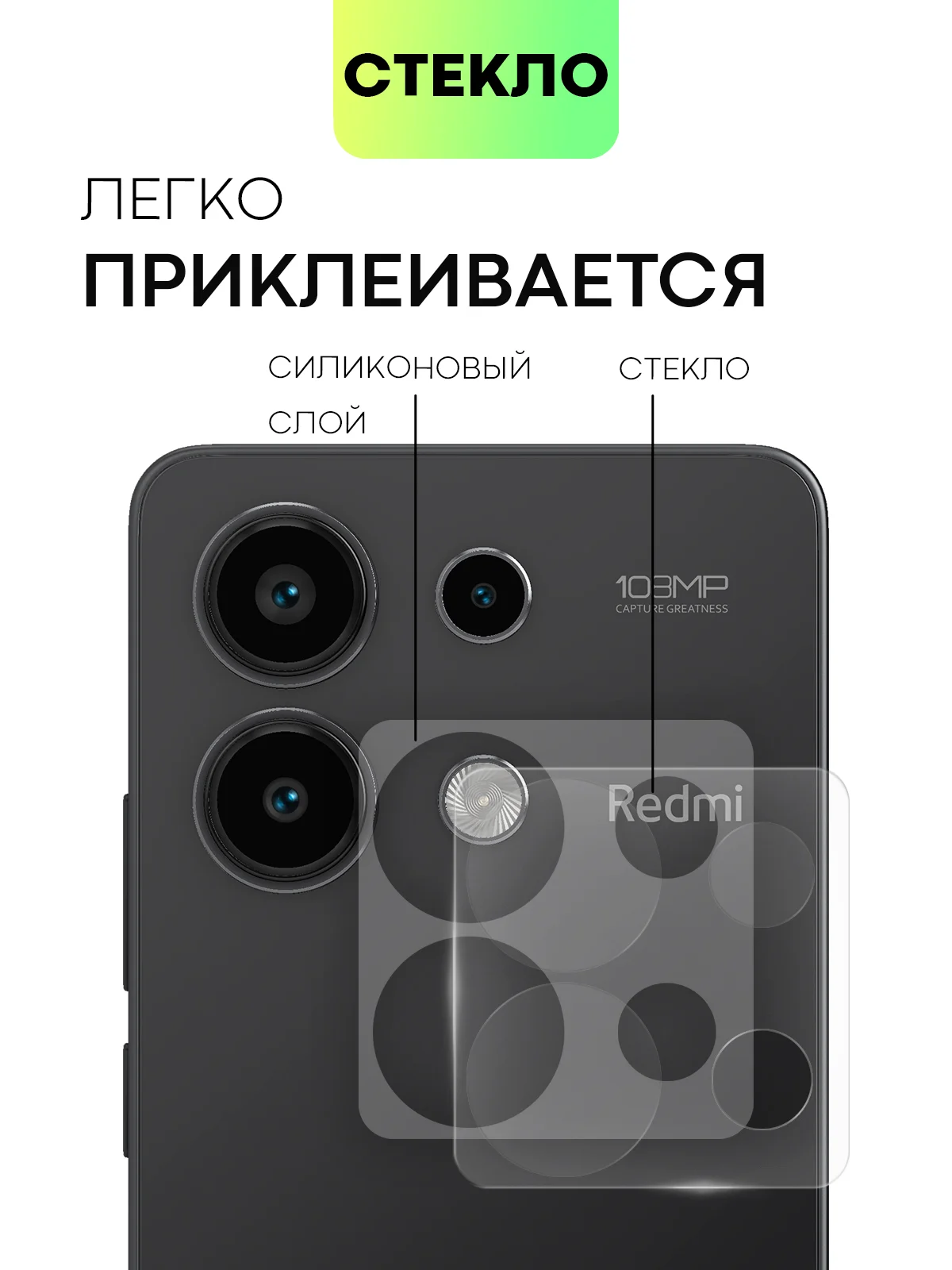 Прозрачный стекло на камеру для Xiaomi Redmi Note 13 Pro 5G/ Poco X6,Redmi K70E/ Poco X6 Pro защитное