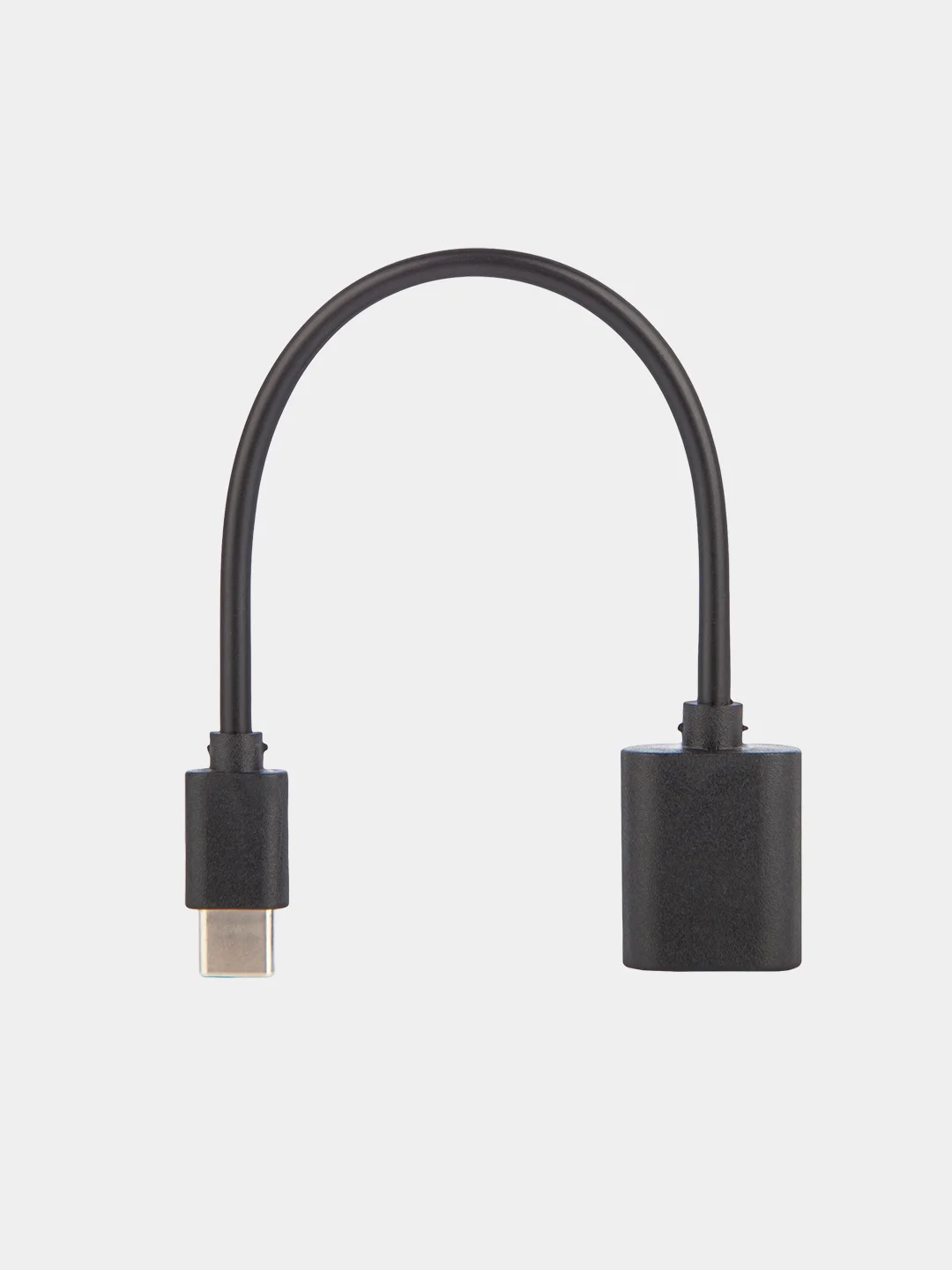 Черный кабель-переходник OTG USB 2.0 Type-A to USB Type-C для смартфонов/планшетов ROSCO 11,5 см