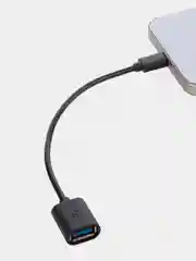 Черный кабель-переходник OTG USB 2.0 Type-A to USB Type-C для смартфонов/планшетов ROSCO 11,5 см