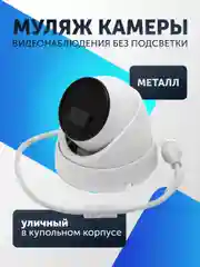 Муляж камеры видеонаблюдения без подсветки "Уличный внутренний в купольном корпусе" металл