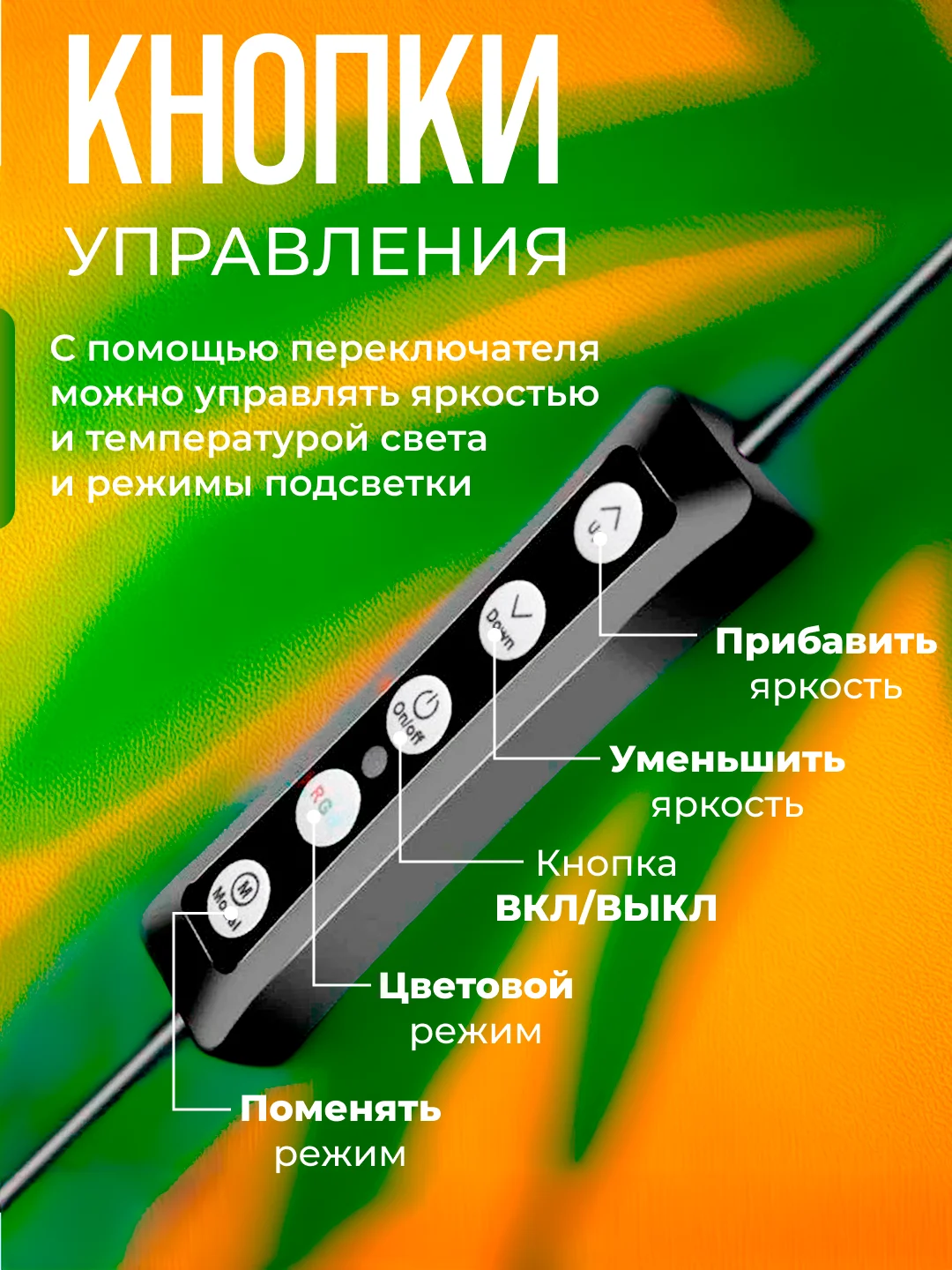 Кольцевая лампа 33 см, светодиодная, цветная, селфи лампа со штативом 210 см