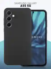 Черный чехол для Samsung Galaxy S24 Ultra S24 Plus S24 A55 A35 5G силиконовый ROSCO, защита камер