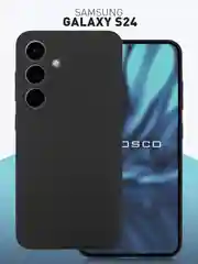 Черный чехол для Samsung Galaxy S24 Ultra S24 Plus S24 A55 A35 5G силиконовый ROSCO, защита камер