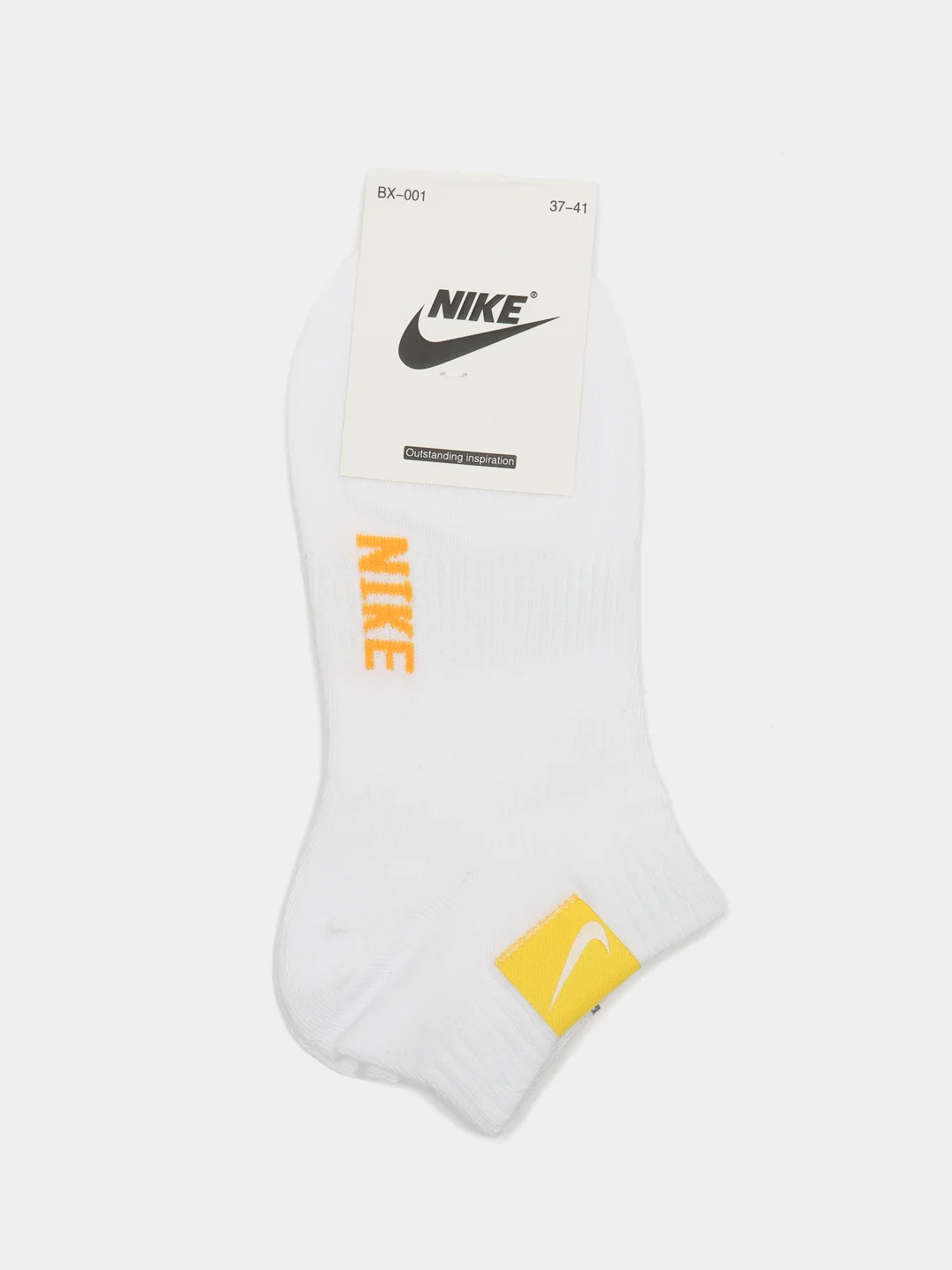 Желтый носки женские с логотипом nike белые короткие, Турция
