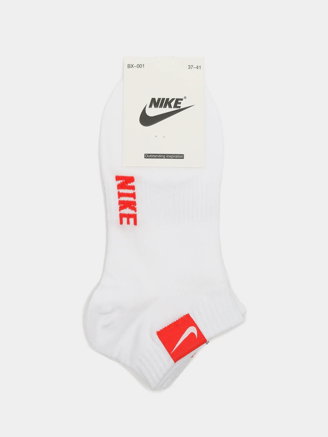 Красный носки женские с логотипом nike белые короткие, Турция