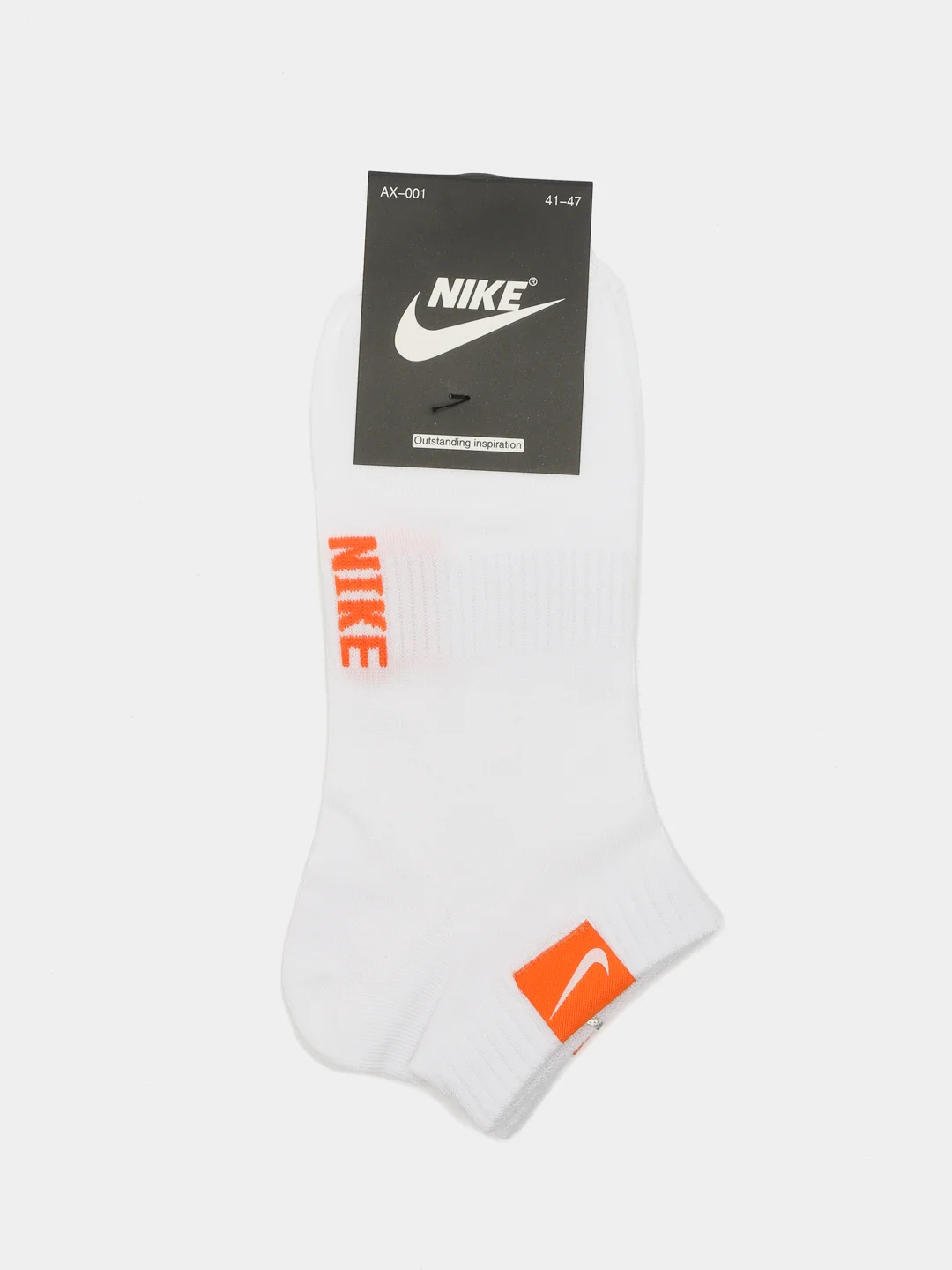 Оранжевый носки женские с логотипом nike белые короткие, Турция