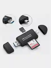 Золотой картридер Type c, lightning, usb,microusb, картридер sd, microsd, универсальный картридер