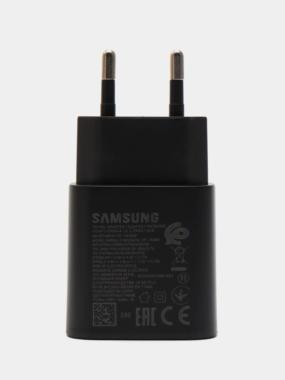 Черный сетевое зарядное устройство для Samsung TA800 Type-C,25W USB-C зарядка самсунг