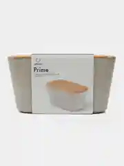 Бежевый хлебница Prime с разделочной доской из бамбука
