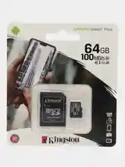Карта памяти microSDXC UHS-I Kingston Canvas Select Plus 64 ГБ, 100 МБ/с, Class 10