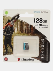 Карта памяти microSDXC UHS-I U3 Kingston Canvas Go! Plus 128 ГБ, 170 МБ/с, Class 10