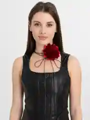 Красный чокер цветок на шею, украшение на шею