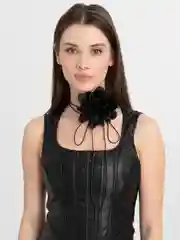 Черный чокер цветок на шею, украшение на шею
