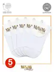 Белый носки женские MiNiMi COTONE 1202 высокие однотонные из хлопка набор 5 пар