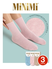 Носки женские MiNiMi COTONE 1203 высокие меланжевые из хлопка набор 3 пары