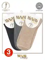 Разноцветный носки женские MiNiMi COTONE 1203 высокие меланжевые из хлопка набор 3 пары