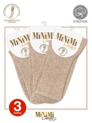 Носки женские MiNiMi COTONE 1203 высокие меланжевые из хлопка набор 3 пары