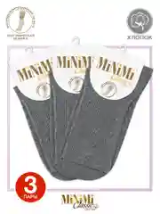 Розовый носки женские MiNiMi COTONE 1203 высокие меланжевые из хлопка набор 3 пары