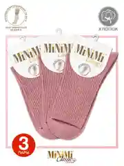 Розовый носки женские MiNiMi COTONE 1203 высокие меланжевые из хлопка набор 3 пары