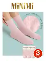Розовый носки женские MiNiMi COTONE 1203 высокие меланжевые из хлопка набор 3 пары