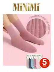 Разноцветный носки женские MiNiMi COTONE 1203 высокие меланжевые из хлопка набор 5 пар