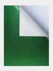 Зеленый тетрадь 48/96л А5, клетка на скобе Обл. Бумвинил METALLIC