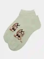Мятный носки женские короткие собачки