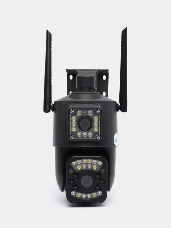 Двойная камера поворотная + стационарная, 4MP, связь через 4G (Сим-карта),через провод LAN