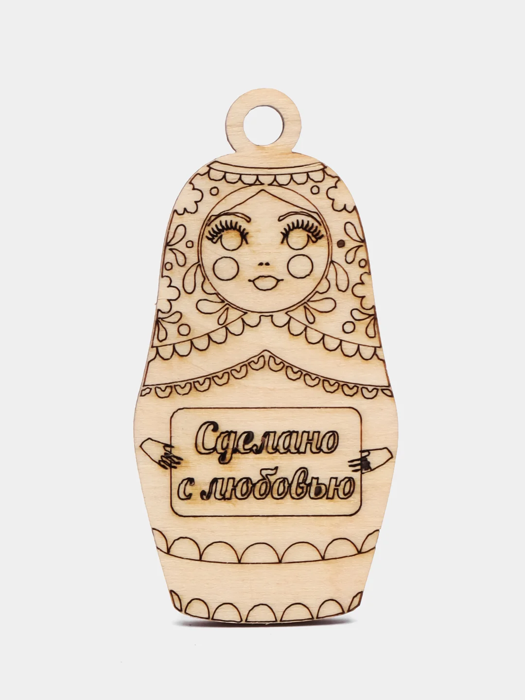 Белый деревянные бирки матрёшка